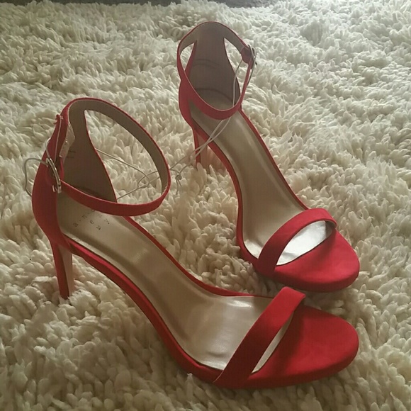 a new day Shoes - Red Suede Pump Sandles